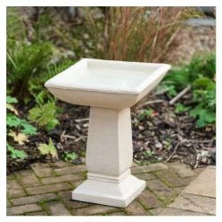 H52cm Selbourne Cast Stone Bird Bath by Ambienté