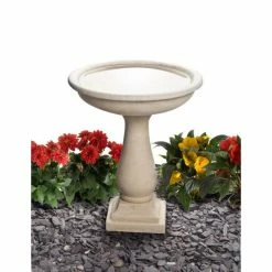 H50cm Clermont Round Cast Stone Bird Bath