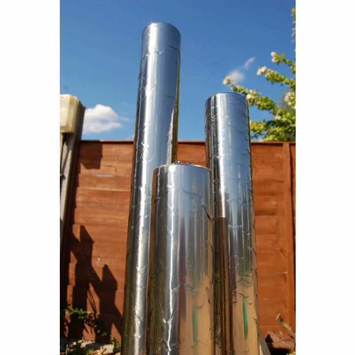 100cm 3-Tier Tube Stainless Steel Water Feature with Lights | Indoor/Outdoor Use by Ambienté - Image 2