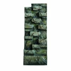 H52cm Brown Water Wall Water Feature with Lights