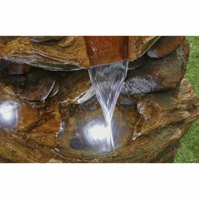 H100cm Nootka Springs Cascading Log Water Feature with Lights - Image 3