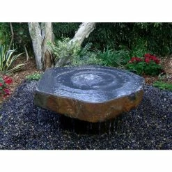 Babbling Basalt Fountain with Polished Dish Top - 65cm