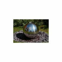 W4ft Polished Stainless Steel Water Feature with Lights - By Ambienté