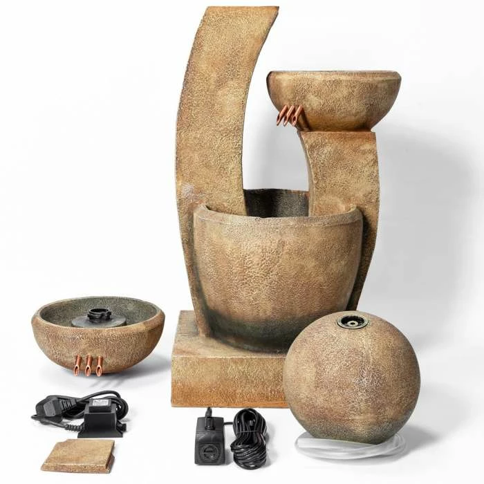 H109cm Friendship Fountain Water Feature with Lights | Indoor/Outdoor Use by Ambienté - Image 6