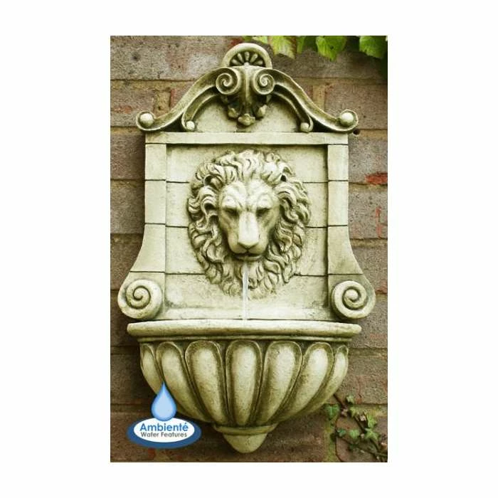 H50cm King Lion Head Wall Fountain - For Indoor/Outdoor Use by Ambienté