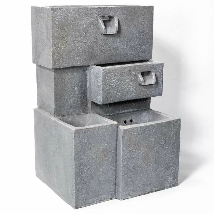 H78cm Higgledy Troughs Water Feature & Planter with Lights | Indoor/Outdoor Use by Ambienté - Image 2