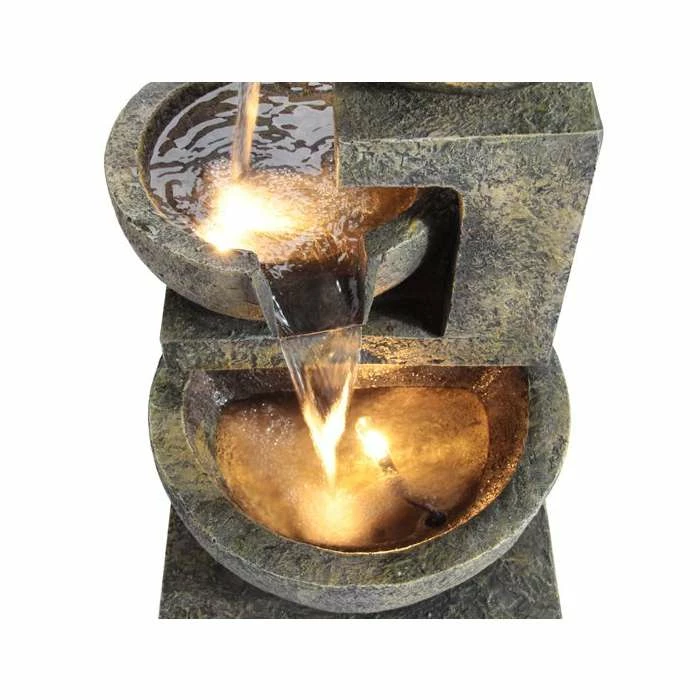 H62cm Kendal 3-Tier Cascading Water Feature with Lights | Indoor/Outdoor Use by Ambienté - Image 5