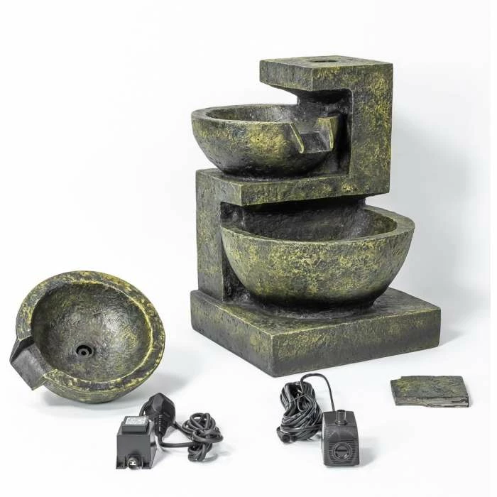 H62cm Kendal 3-Tier Cascading Water Feature with Lights | Indoor/Outdoor Use by Ambienté - Image 7