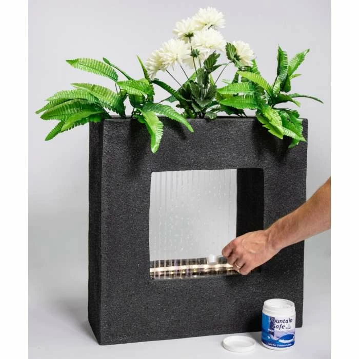 H56cm Rain Effect Water Feature with Planter | Indoor/Outdoor Use by Ambienté - Image 8