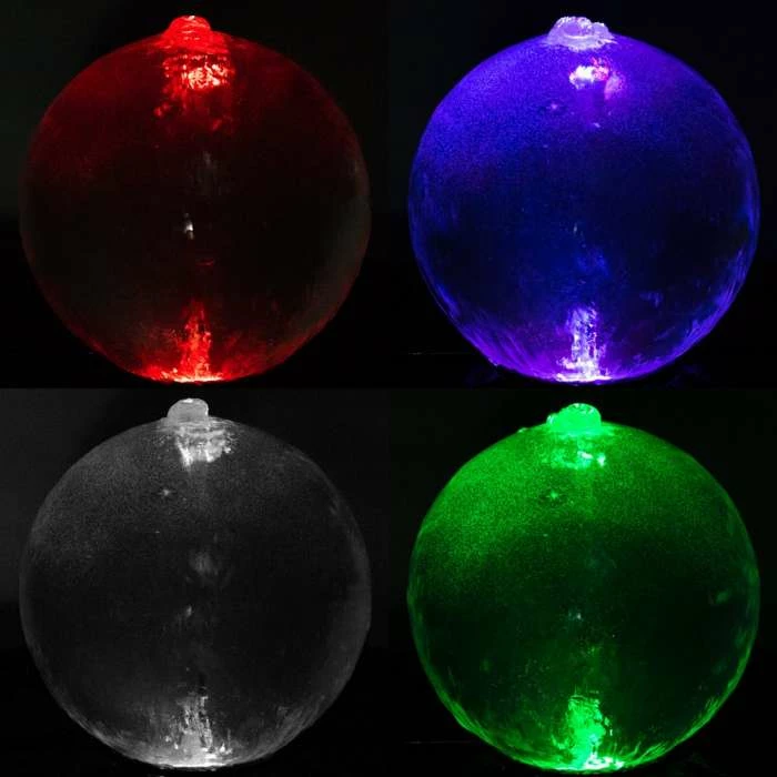 W30cm Translucent Sphere Water Feature with Colour Changing LEDs by Ambienté - Image 4