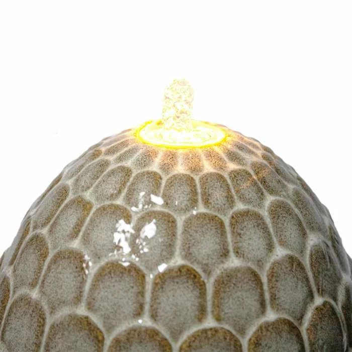H86cm Grey Olvera Pineapple Ceramic Water Feature with Lights by Ambienté - Image 3