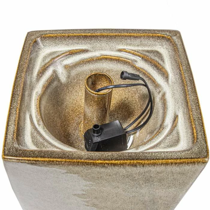 H86cm Grey Olvera Pineapple Ceramic Water Feature with Lights by Ambienté - Image 4