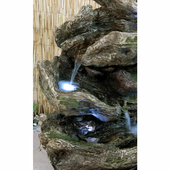 H103cm Rocky River Cascading Water Feature with Lights | Indoor/Outdoor Use by Ambienté - Image 3