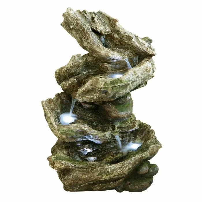 H103cm Rocky River Cascading Water Feature with Lights | Indoor/Outdoor Use by Ambienté - Image 2