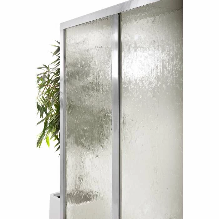 H203cm Colossus Stainless Steel & Glass Water Wall Cascade | Indoor & Outdoor use by Ambienté - Image 5