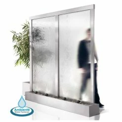 H203cm Colossus Stainless Steel & Glass Water Wall Cascade | Indoor & Outdoor use by Ambienté