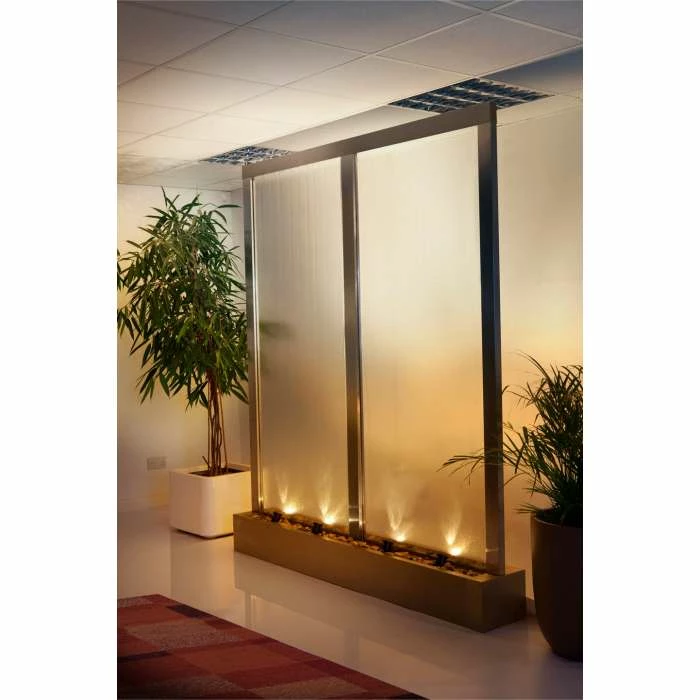 H203cm Colossus Stainless Steel & Glass Water Wall Cascade | Indoor & Outdoor use by Ambienté - Image 2