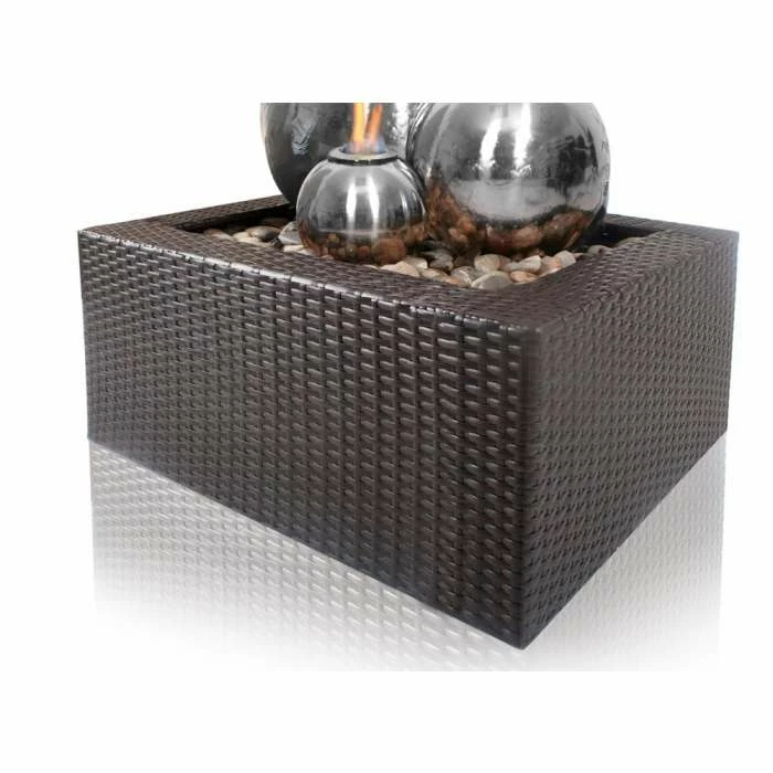 H59cm Magma Triple Sphere Stainless Steel Fire & Water Feature | Indoor/Outdoor Use by Ambienté - Image 5