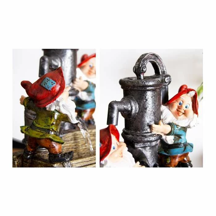 H28cm Garden Helpers Pump & Barrel Water Feature with LED Light by Ambienté - Image 3