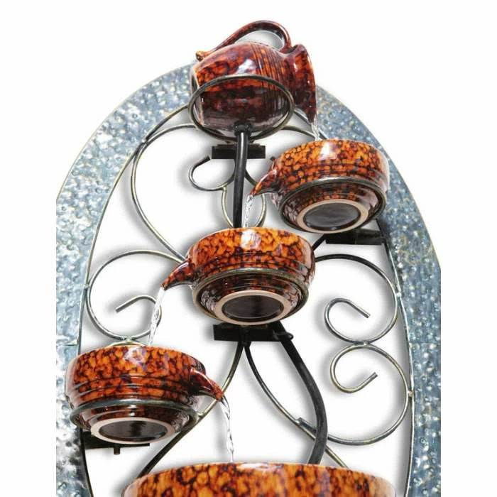 H78cm Tortoise Shell Wall-Mounted Cascading Water Feature by Ambienté - Image 4