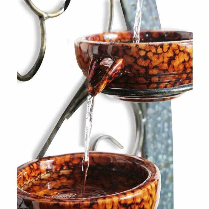 H78cm Tortoise Shell Wall-Mounted Cascading Water Feature by Ambienté - Image 5