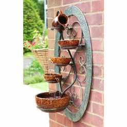 H78cm Tortoise Shell Wall-Mounted Cascading Water Feature by Ambienté