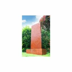H120cm Vertical Corten Steel Water Wall with Colour Changing LEDs by Ambienté