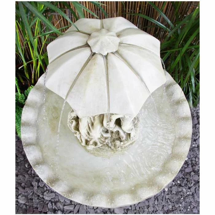 H93cm Rainy Days Ivory Effect Bird Bath Fountain with Lights - Image 6