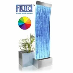 H183cm Cosmo Curved Bubble Water Wall with Colour Changing LEDs | Indoor Use - by Fluid