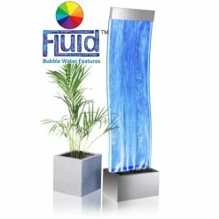 H150cm Aries Curved Bubble Water Wall with Colour Changing LEDs | Indoor Use - by Fluid