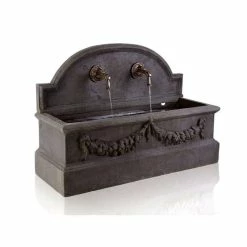 H100cm Sao Jorge Concrete Trough Water Feature with Classical Spouts by Ambienté