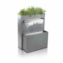 H89cm Cascata Delle Granite Touch Waterfall Planter with Lights by Ambienté
