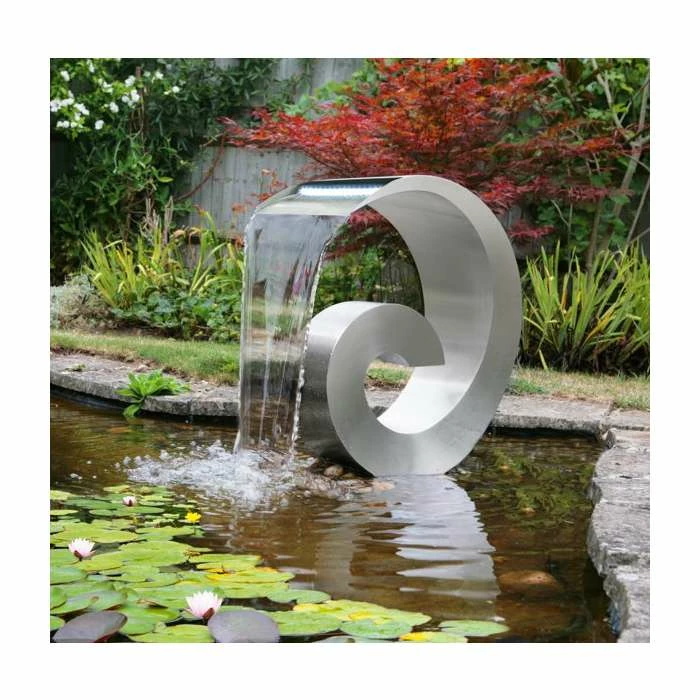 H65cm Atlantis Stainless Steel Water Feature with Lights by Ambienté - Image 4