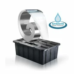 H65cm Atlantis Stainless Steel Water Feature with Lights by Ambienté