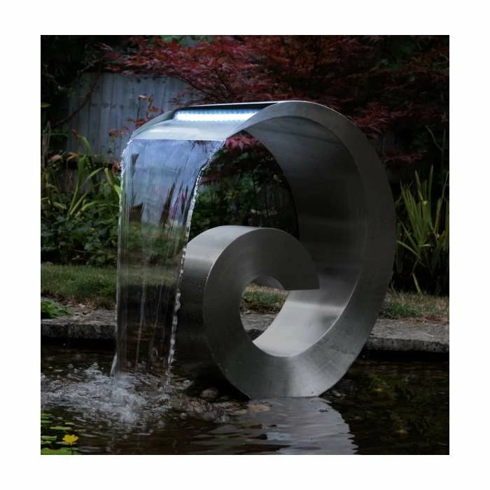 H65cm Atlantis Stainless Steel Water Feature with Lights by Ambienté - Image 2