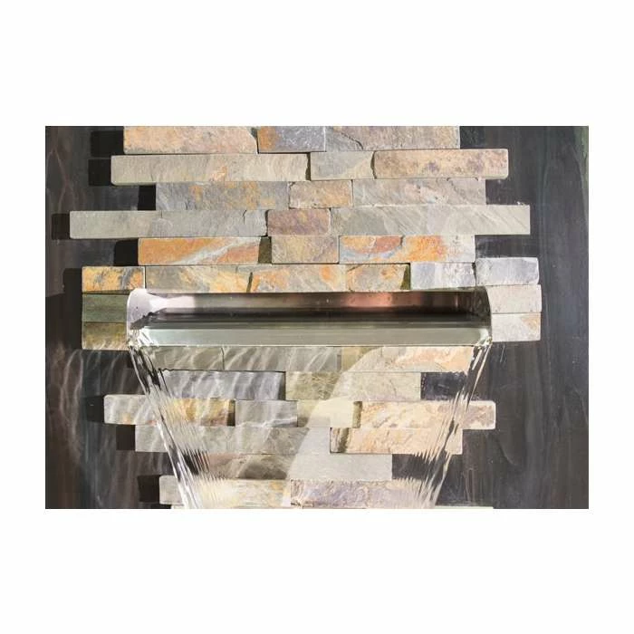 H100cm Dante Zinc & Stone Water Feature with Lights | Indoor/Outdoor Use by Ambienté - Image 3