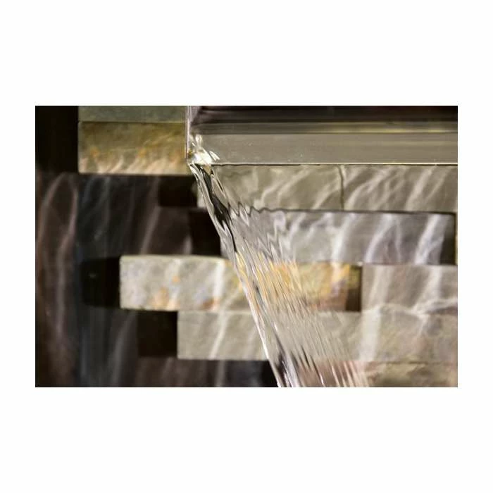 H100cm Dante Zinc & Stone Water Feature with Lights | Indoor/Outdoor Use by Ambienté - Image 6