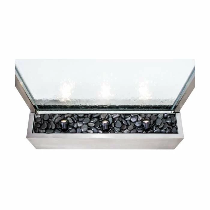 H213cm The Big One Brushed Stainless Steel & Glass Water Wall | Indoor/Outdoor Use by Ambienté - Image 3